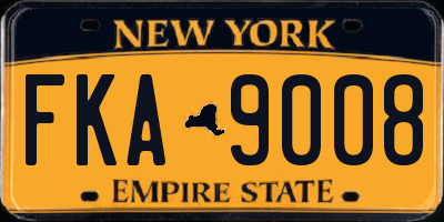 NY license plate FKA9008