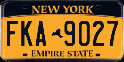 NY license plate FKA9027