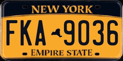 NY license plate FKA9036
