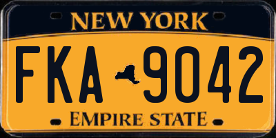 NY license plate FKA9042