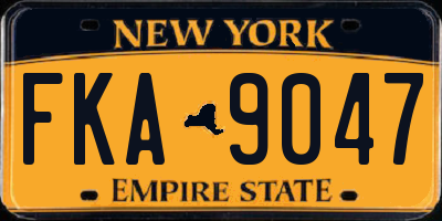 NY license plate FKA9047