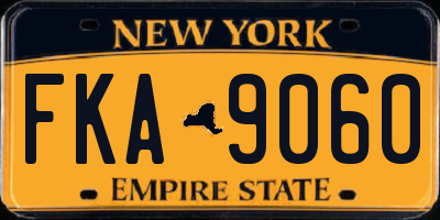 NY license plate FKA9060