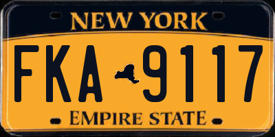 NY license plate FKA9117