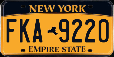 NY license plate FKA9220