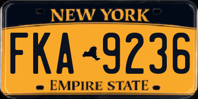 NY license plate FKA9236