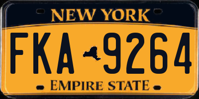 NY license plate FKA9264