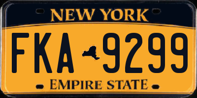 NY license plate FKA9299
