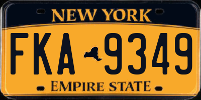 NY license plate FKA9349