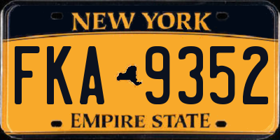 NY license plate FKA9352