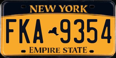 NY license plate FKA9354