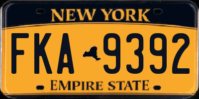 NY license plate FKA9392