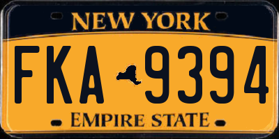 NY license plate FKA9394