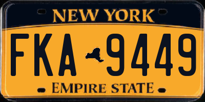 NY license plate FKA9449