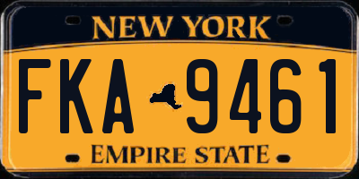 NY license plate FKA9461