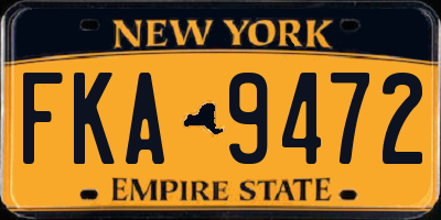 NY license plate FKA9472