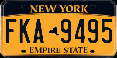 NY license plate FKA9495