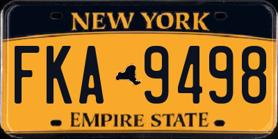 NY license plate FKA9498