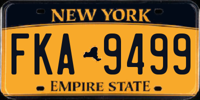 NY license plate FKA9499