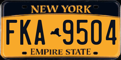 NY license plate FKA9504