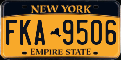 NY license plate FKA9506