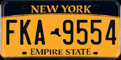 NY license plate FKA9554