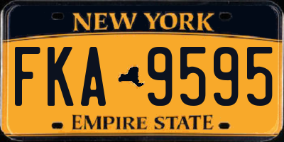 NY license plate FKA9595