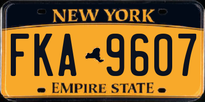 NY license plate FKA9607