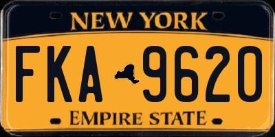 NY license plate FKA9620