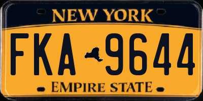 NY license plate FKA9644