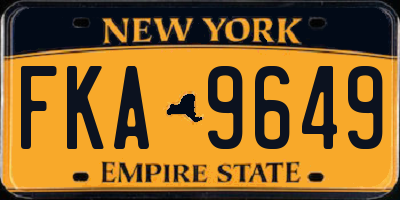 NY license plate FKA9649