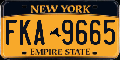NY license plate FKA9665