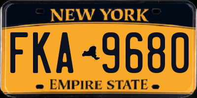 NY license plate FKA9680