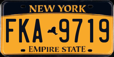 NY license plate FKA9719