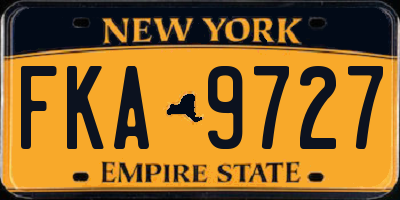NY license plate FKA9727