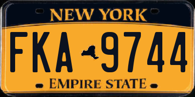 NY license plate FKA9744