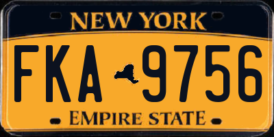 NY license plate FKA9756