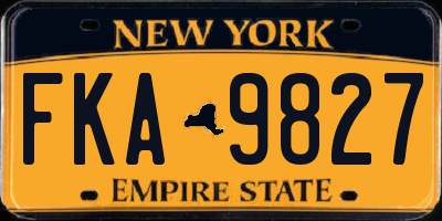 NY license plate FKA9827