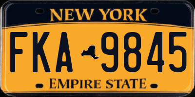 NY license plate FKA9845