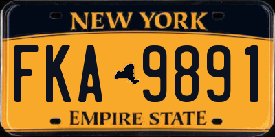 NY license plate FKA9891