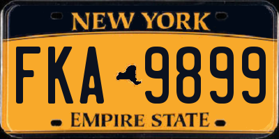 NY license plate FKA9899