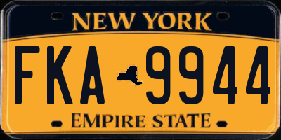 NY license plate FKA9944