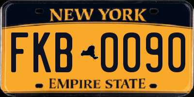 NY license plate FKB0090