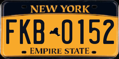 NY license plate FKB0152