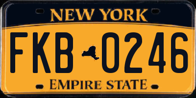 NY license plate FKB0246