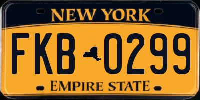 NY license plate FKB0299