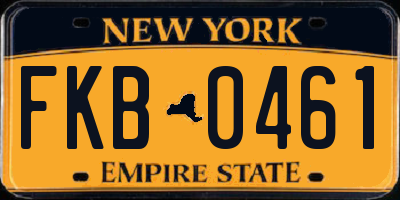 NY license plate FKB0461