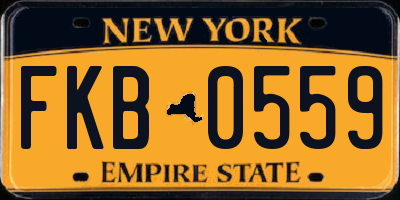 NY license plate FKB0559