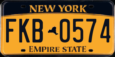 NY license plate FKB0574