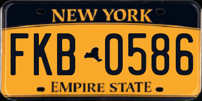 NY license plate FKB0586