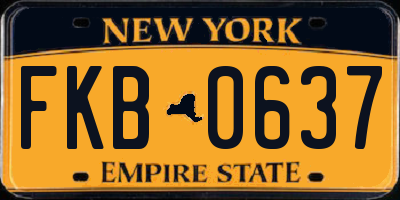 NY license plate FKB0637